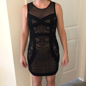 Zara textured black mini dress